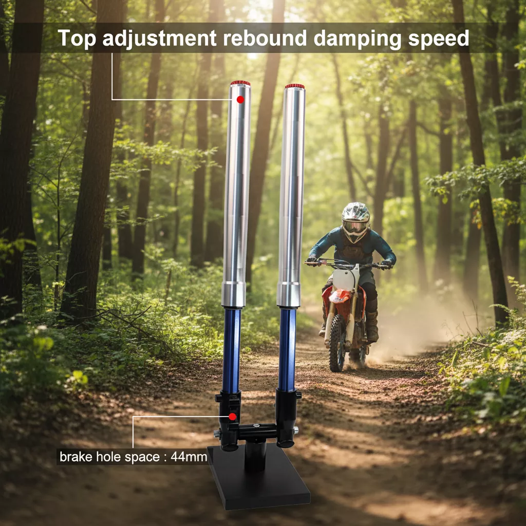 44mm Foot Inverted Fork Rebound Penyerap Hentakan Motosikal Boleh Laras